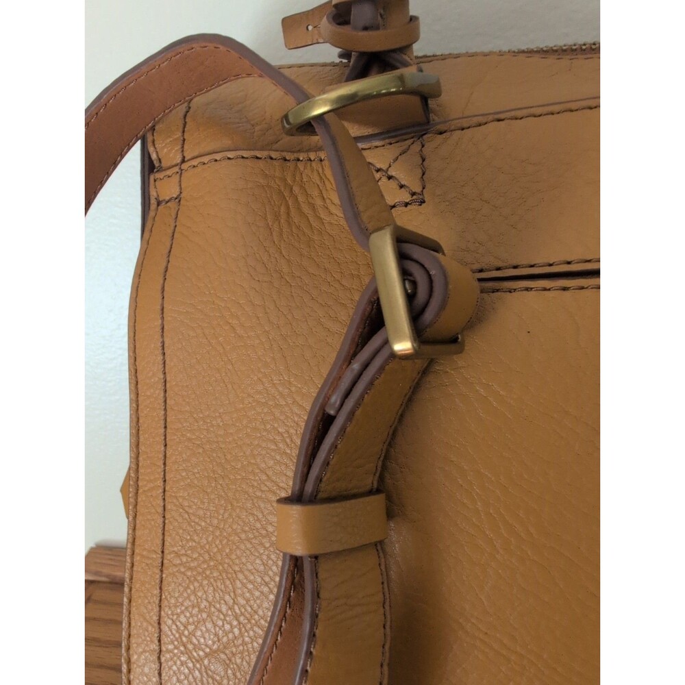Fossil Parker Convertible Backpack Leather, Tan with Retro Wavy Stripes CUTE! - Picture 7 of 16
